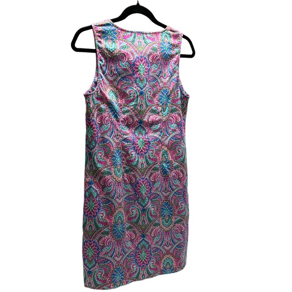 Cynthia Rowley Paisley Pineapple Sheath Dress V Neck Women's Size 4 - Picture 5 of 8